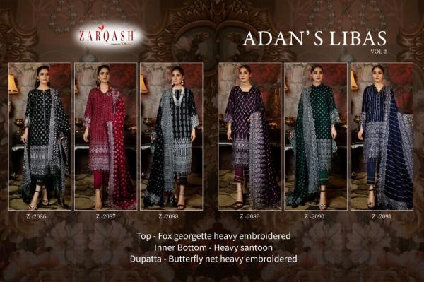 Zarqash Adan's Libas 2 Designer Georgette Pakistani Style Salwar